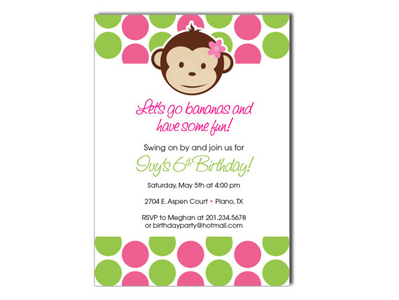 Mod Monkey Birthday Invitation