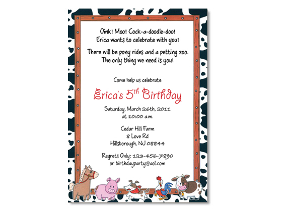 Farm / Petting Zoo Birthday Invitation