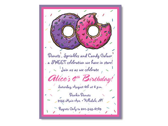 Donut Birthday Invitation - Custom Colors